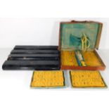 A Chinese c.1900 leather cased mahjong set with st