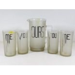 An art deco style you, me & ours lemonade set 7.75