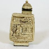 A carved resin Chinese scent bottle