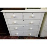 Painted pine Victorian chest of low level drawers