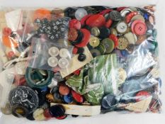 A bagged quantity of buttons including vintage