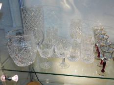 Two Waterford Crystal sherry glasses, a Waterford
