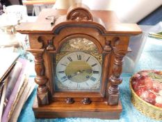 A c.1900 brass dial mantle clock