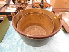 Two 19thC. brass jam pots