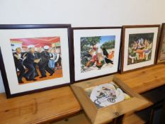 Four framed Beryl Cook prints