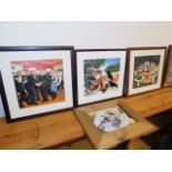 Four framed Beryl Cook prints