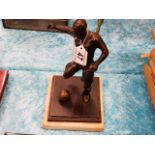 A mounted bronze 1930's footballer