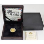 A cased Magna Carta 800th anniversary 2015 gold pr