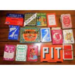 Fifteen packets of playing cards including Sooty s
