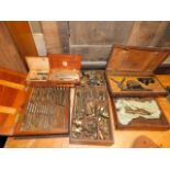 Numerous Edwardian boxes of tool bits, parts & fit