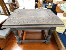 A 19thC. possibly Portuguese, carved low level table