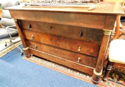 A mahogany 19thC. continental Empire commode 54in