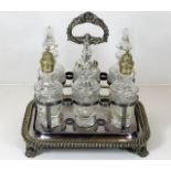 A Victorian silver plated cruet set