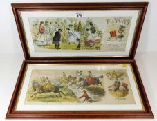 Two modern framed Punch prints