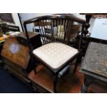 A Regency style mahogany corner chair with inlay