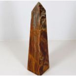 An agate style stone obelisk 10.5in tall
