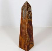 An agate style stone obelisk 10.5in tall