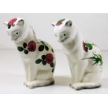 Two Plichta porcelain cats 5.5in
