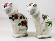 Two Plichta porcelain cats 5.5in