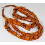 A tribal art African stained bone necklace