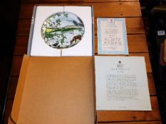 Sixteen boxed porcelain plates by Wedgwood depicti