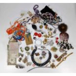 A quantity of costume jewellery include a few bank