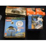 Five boxed tools & related items including a route