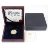 A cased Magna Carta 800th anniversary 2015 gold pr