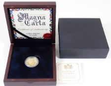 A cased Magna Carta 800th anniversary 2015 gold pr