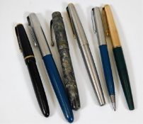 A small collection of fountain pens & pens includi