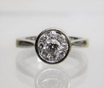 An 18ct white gold daisy style ring approx. 0.5ct