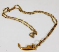 A 9ct gold necklace with gondola pendant 4g