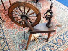 A c.1900 Scottish pine spinning wheel