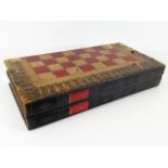 A 19thC. backgammon & chess board stylised as two