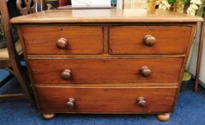 A low level mahogany chest of drawers 37in wide x