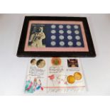 A framed Man In Flight collectable coin set & a £2