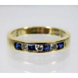 A 14ct gold sapphire & diamond ring size M/N 2.6g