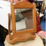 A pine dressing table mirror