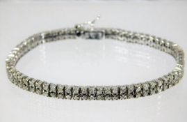A 14ct white gold bracelet 6.375in long set with 1