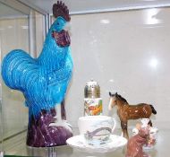 A Chinese ceramic chicken, a Beswick mouse & other