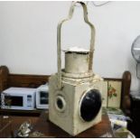 A vintage railway lamp