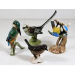 Four Goebel porcelain bird models including kingfi