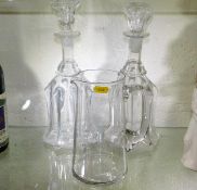 Two c.1900 lobbed decanters twinned with a George