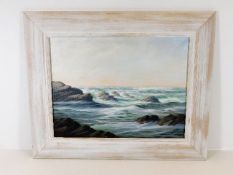 A Bob Tucker framed oil coastal scene