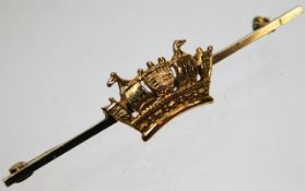 A 9ct gold naval sweetheart brooch 3.1g