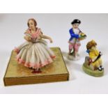 A Dresden "Peppi" ballerina with original box, som