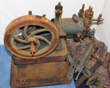 An Edwardian gas engine with accessories. Provenan