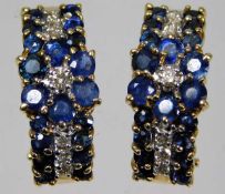 A pair of 14ct gold sapphire & diamond earrings 7.