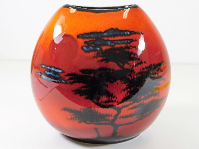 A Poole pottery African Sky vase, signed 7in high