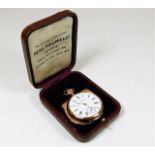 A cased Patek Philippe 18ct gold pocket watch, sma